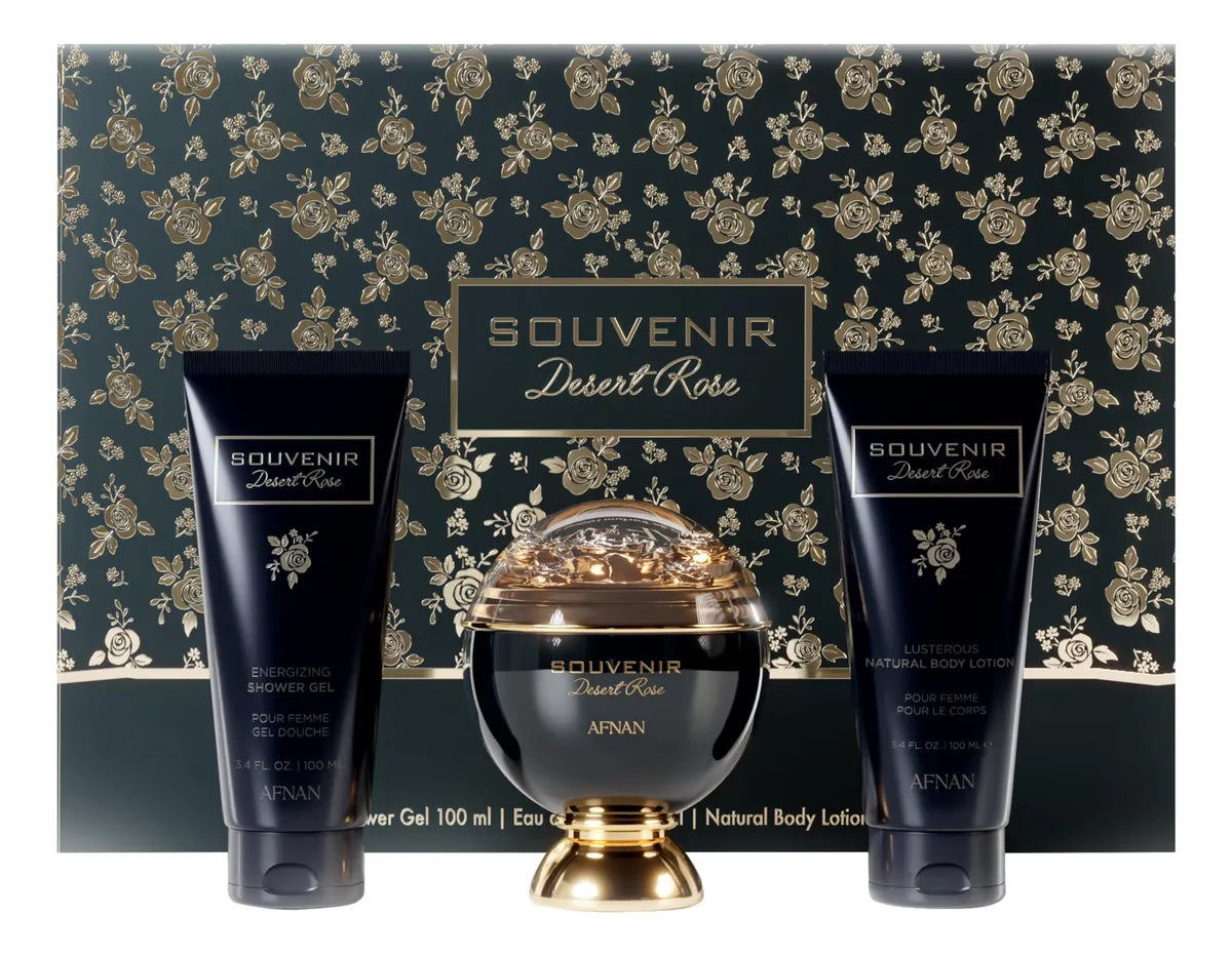 Kit Souvenir Desert Rose Afnan (3 itens)