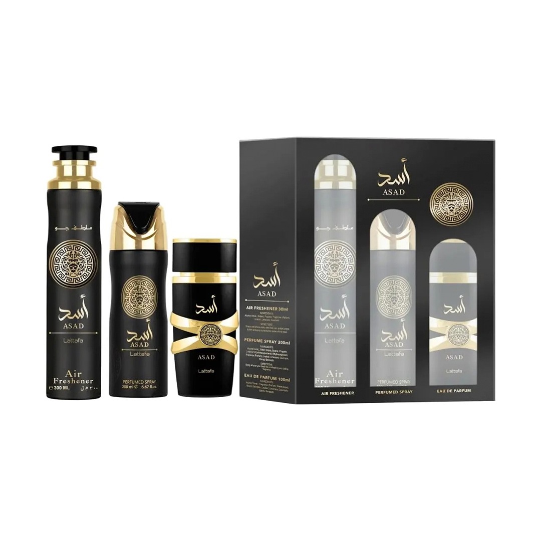 Kit Presente Lattafa Asad – 3 Peças