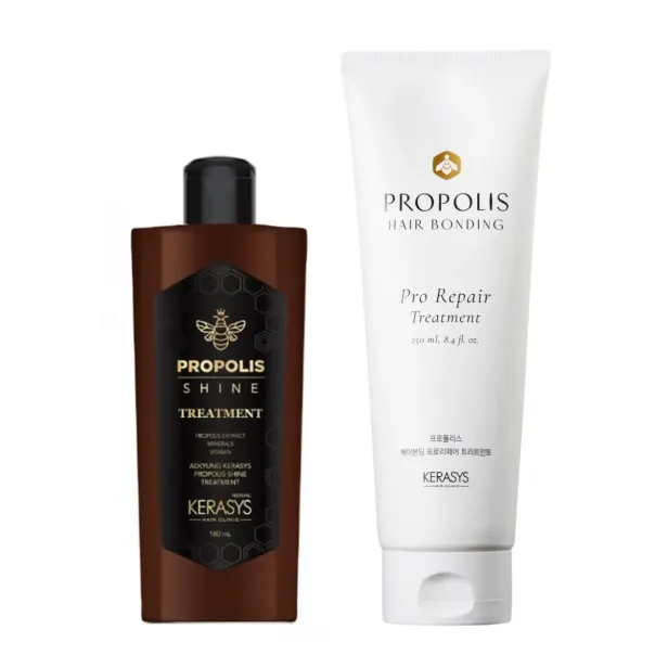 Duo de Máscaras Kerasys (Propolis Hair Bonding Treatment 250ml + Propolis Energy Shine Treatment 180ml)