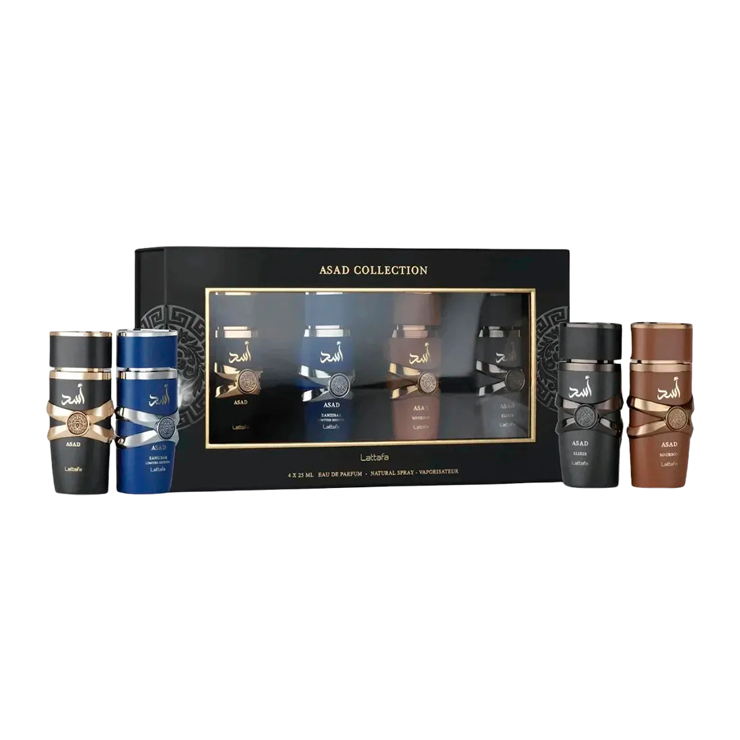 Kit Lattafa Asad Collection – 4 Fragrâncias (25ml)